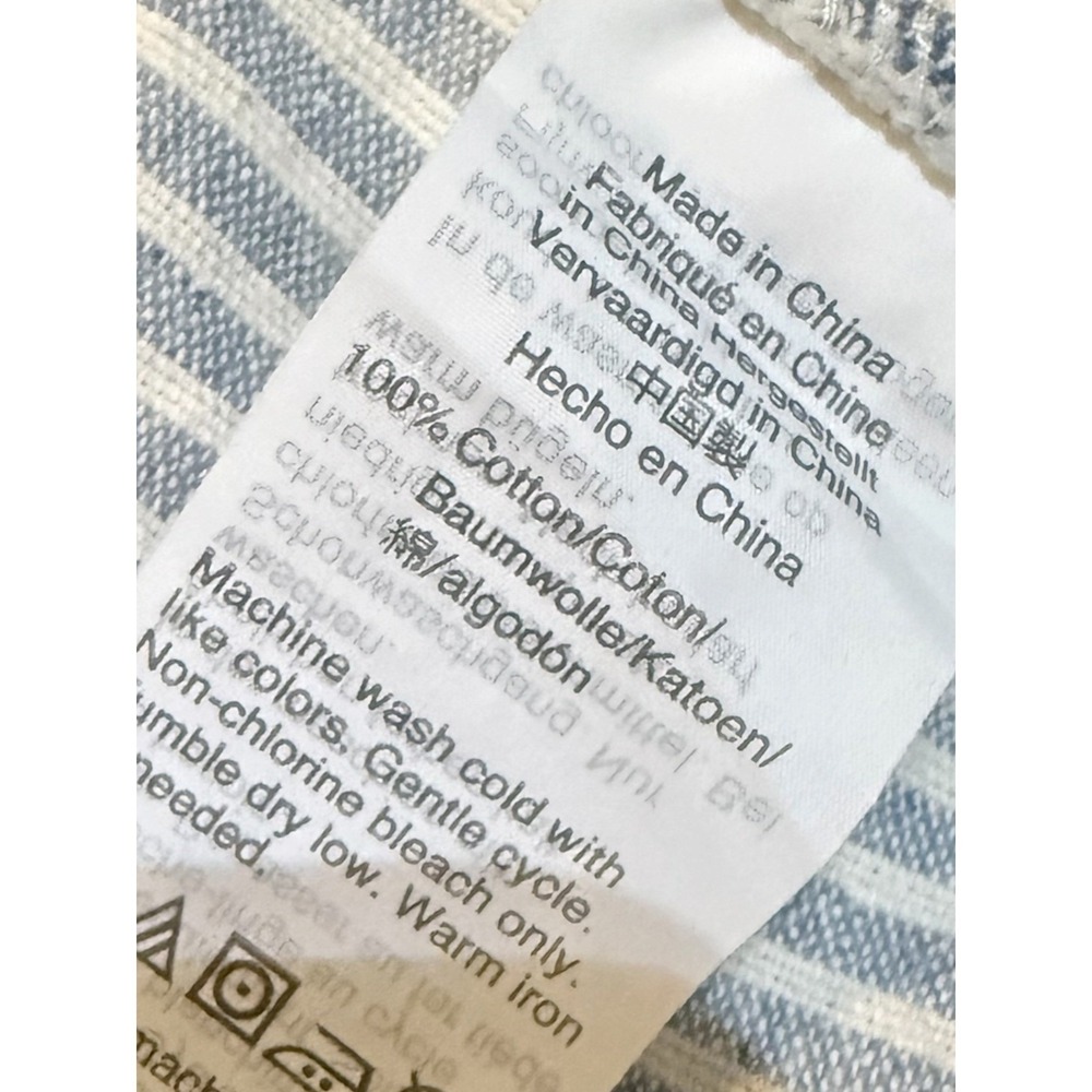 Madewell x The New Denim Project Striped Wide Leg Overalls Blue White XXS - Picture 4 of 10